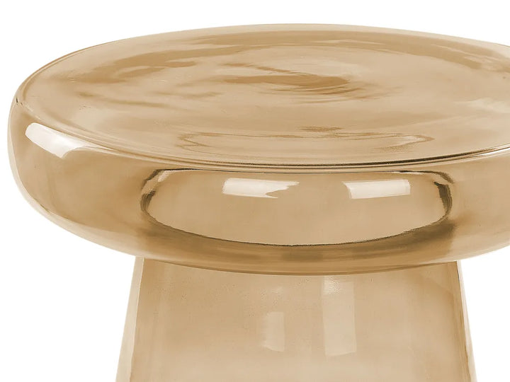 Side Table Glass Golden Brown Kelham