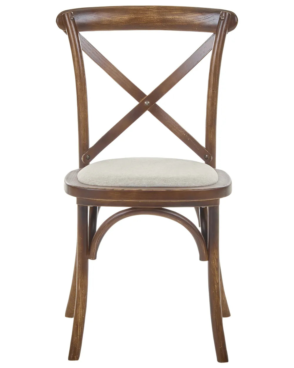 Set of 2 Chairs Wood Dark Brown/ Beige Ryun