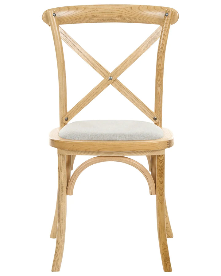 Set of 2 Chairs Wood Light Brown/ Beige Ryun