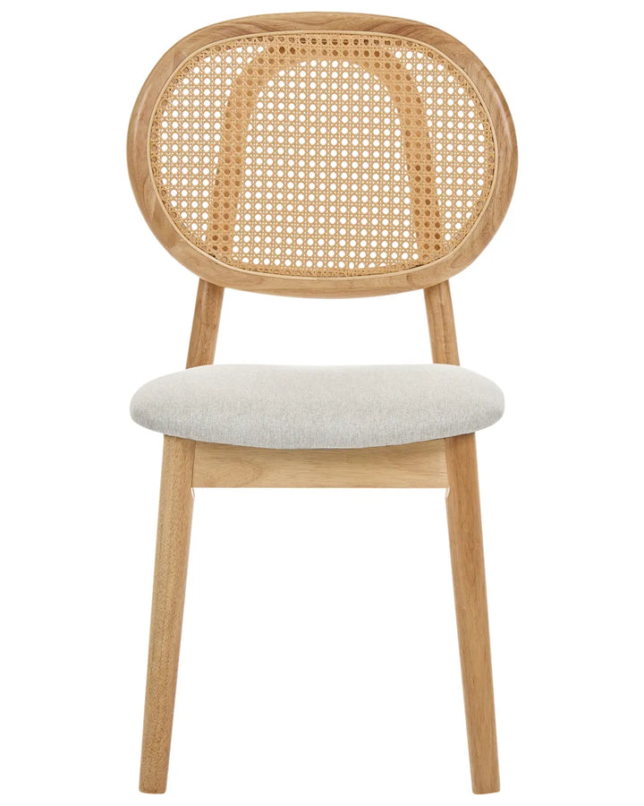 Set of 2 Chairs Wood Light Brown/ Beige Arthelia