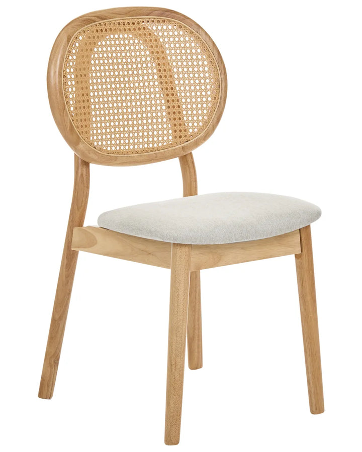 Set of 2 Chairs Wood Light Brown/ Beige Arthelia