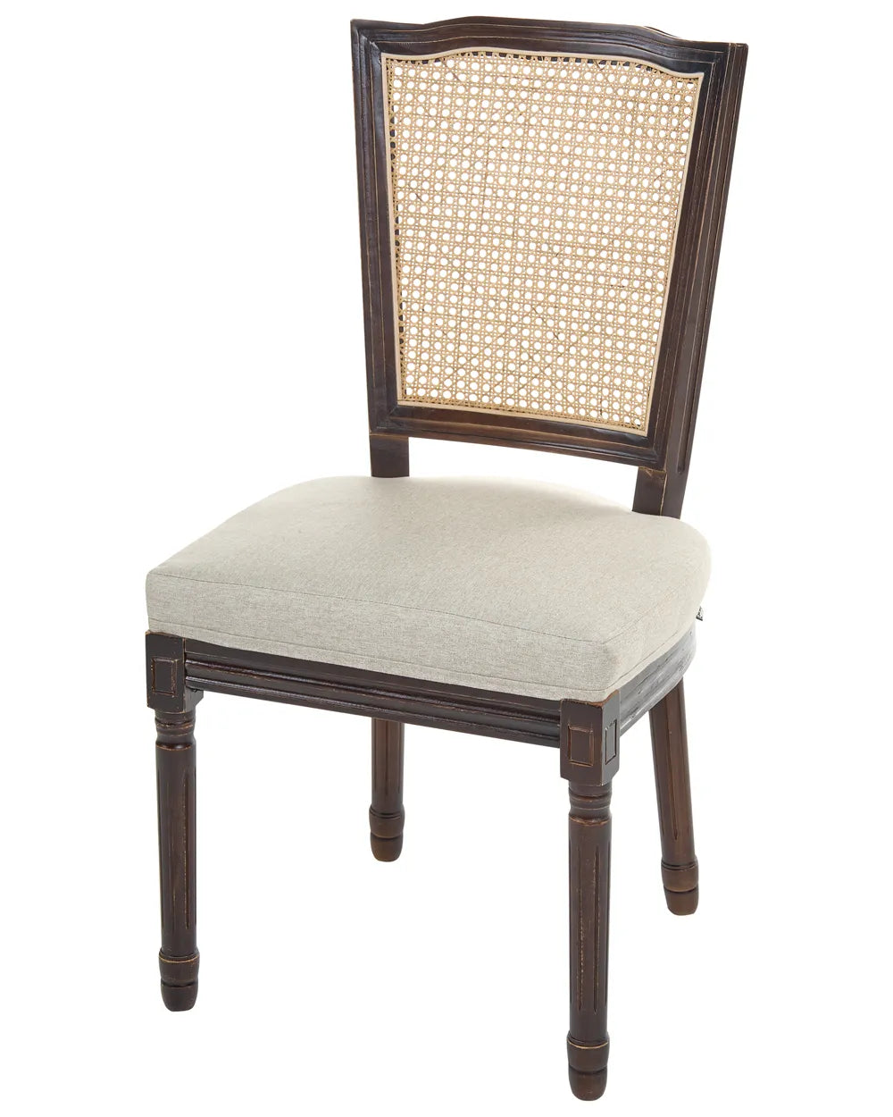 Set of 2 Chairs Wood Dark Brown/ Beige Raffaella