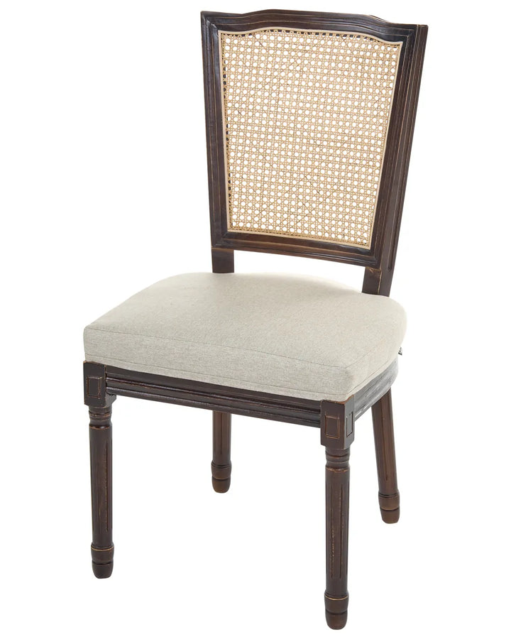 Set of 2 Chairs Wood Dark Brown/ Beige Raffaella