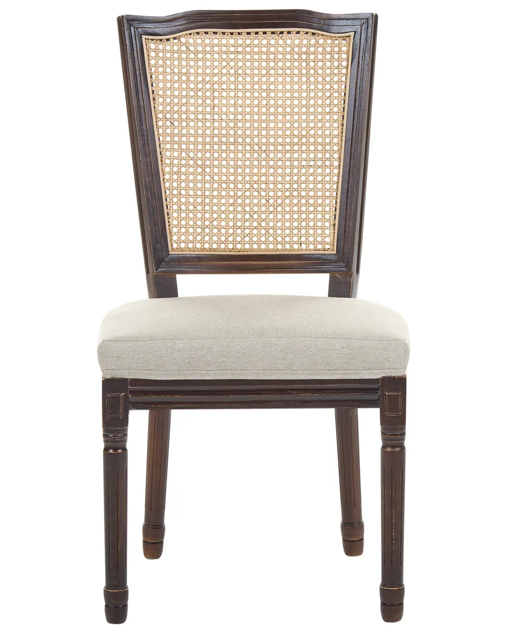 Set of 2 Chairs Wood Dark Brown/ Beige Raffaella