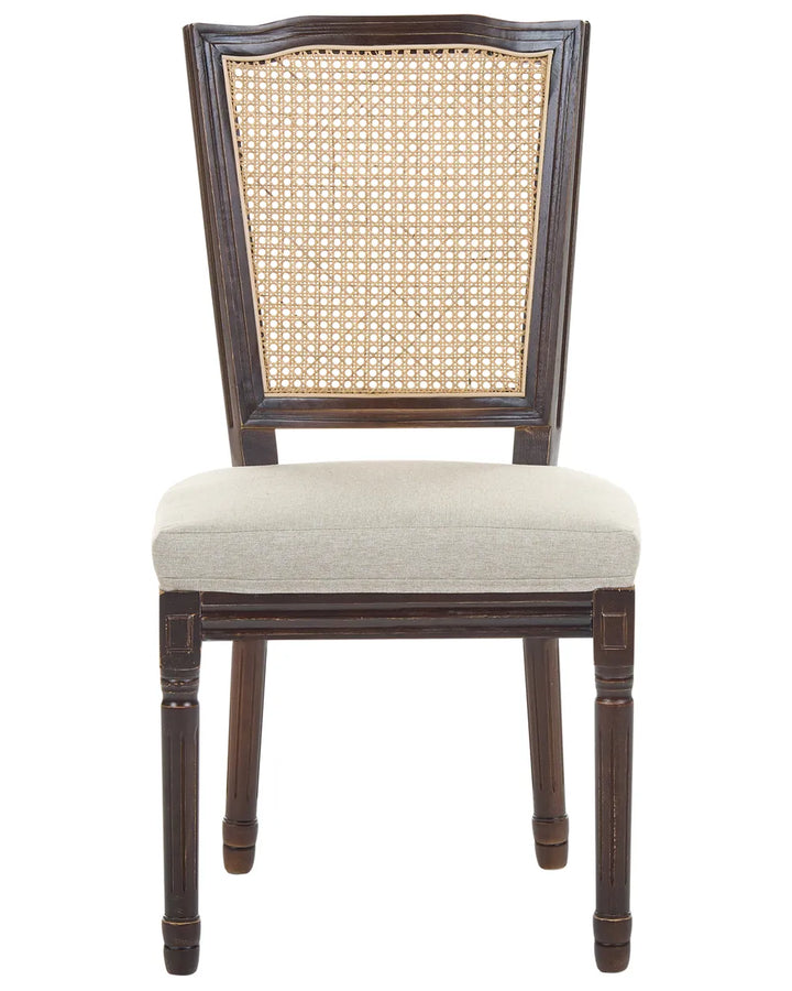 Set of 2 Chairs Wood Dark Brown/ Beige Raffaella