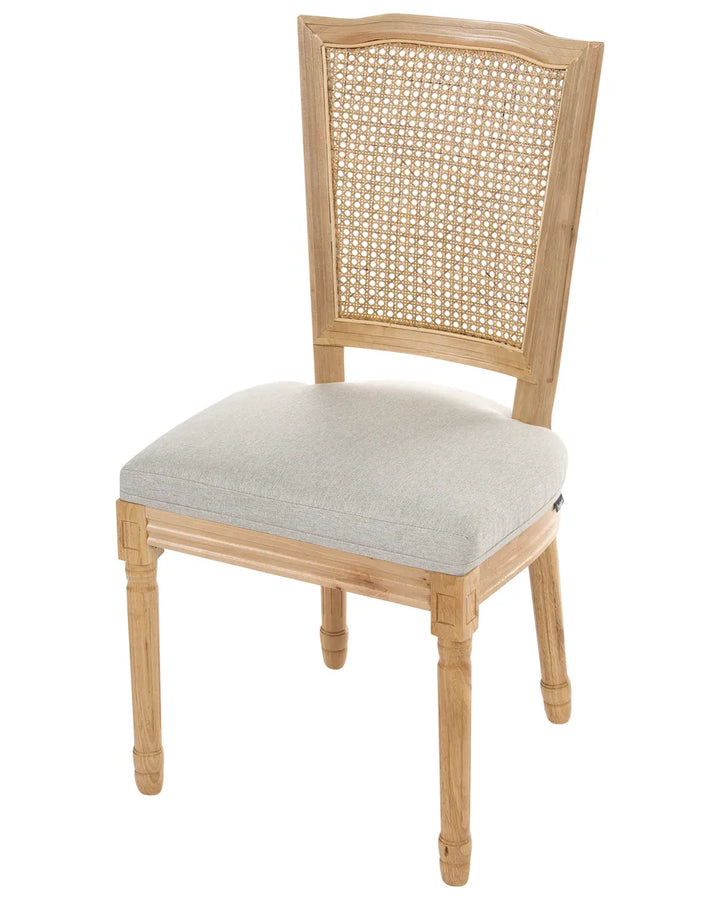 Set of 2 Chairs Wood Light Brown/ Beige Raffaella