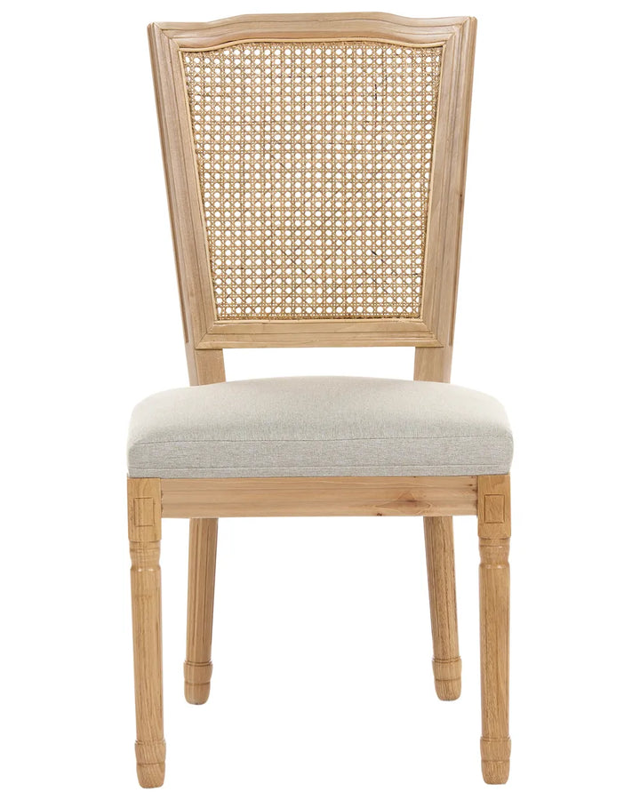 Set of 2 Chairs Wood Light Brown/ Beige Raffaella