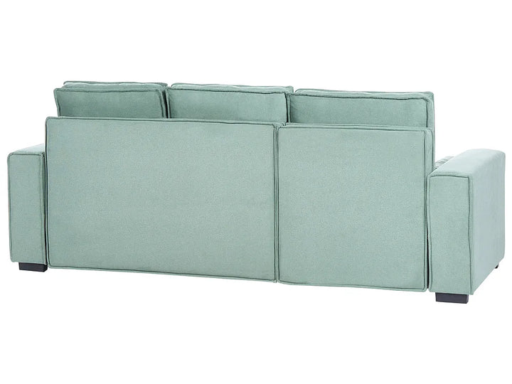 Corner Sofa Bed 3 Seater with Storage Fabric Light Green Right Hand Brittanni
