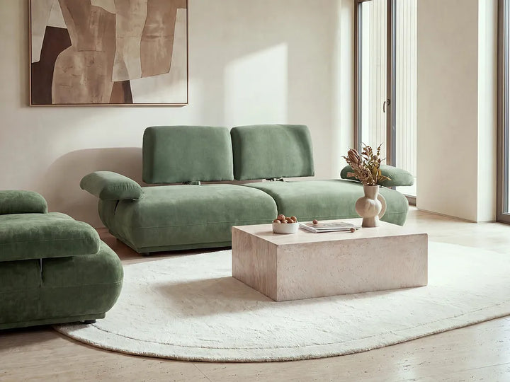 Living Room Set 5 Seater Light Green Orella