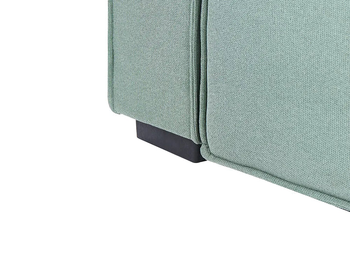 Corner Sofa Bed 3 Seater with Storage Fabric Light Green Right Hand Brittanni