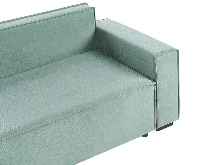 Corner Sofa Bed 3 Seater with Storage Fabric Light Green Right Hand Brittanni