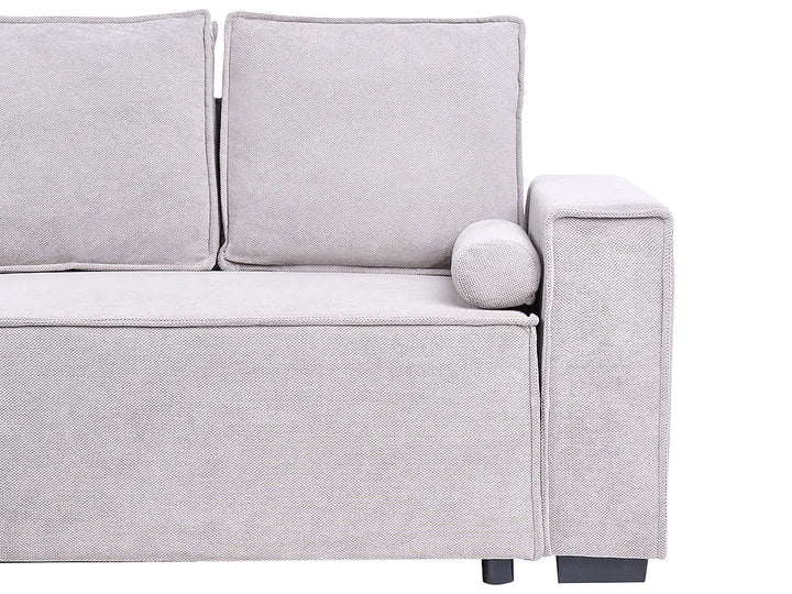 Corner Sofa Bed 3 Seater with Storage Fabric Grey Right Hand Brittanni