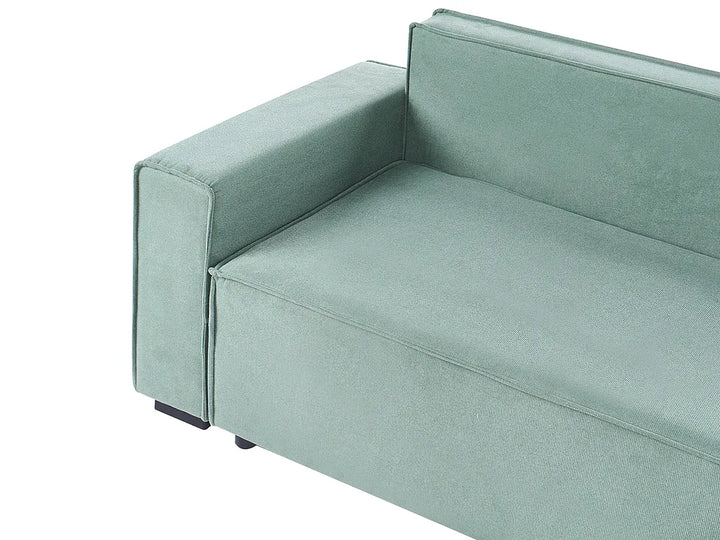 Corner Sofa Bed 3 Seater with Storage Fabric Light Green Left Hand Brittanni