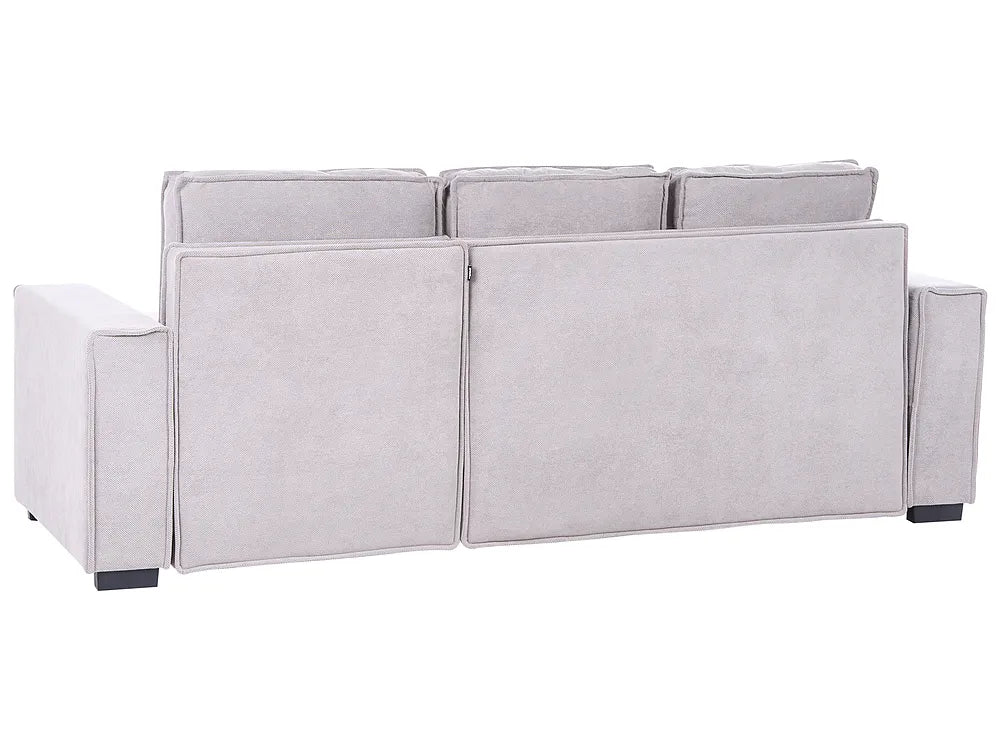Corner Sofa Bed 3 Seater with Storage Fabric Grey Left Hand Brittanni