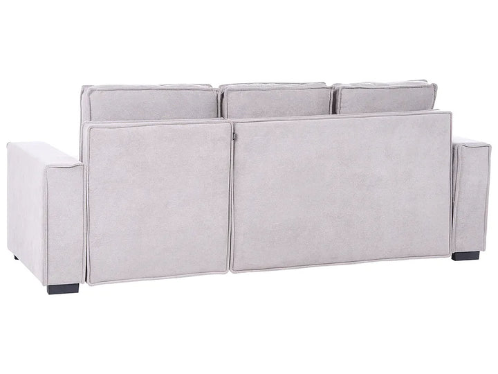 Corner Sofa Bed 3 Seater with Storage Fabric Grey Left Hand Brittanni