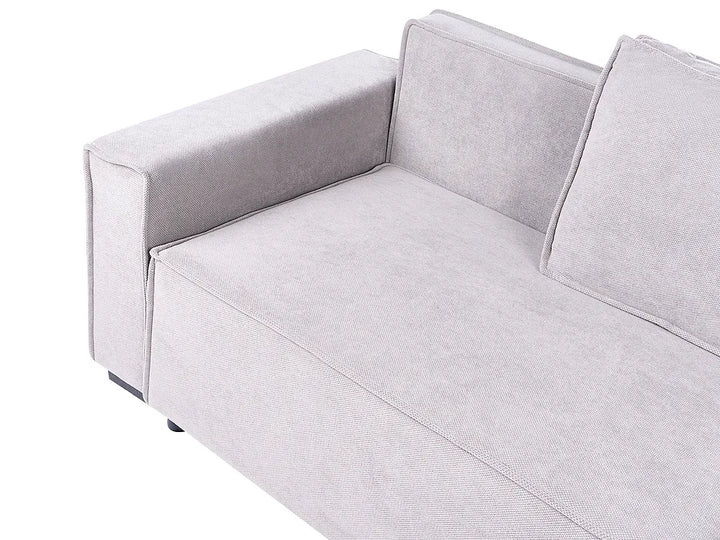 Corner Sofa Bed 3 Seater with Storage Fabric Grey Left Hand Brittanni