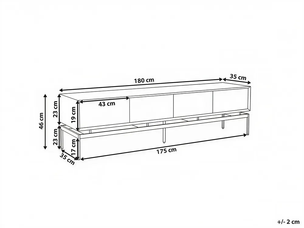TV Stand Black/ Light Brown Luelle