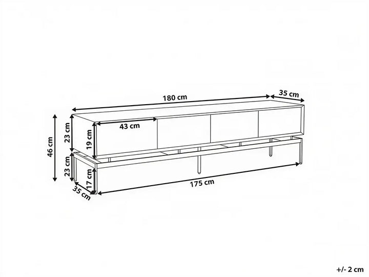 TV Stand Black/ Light Brown Luelle