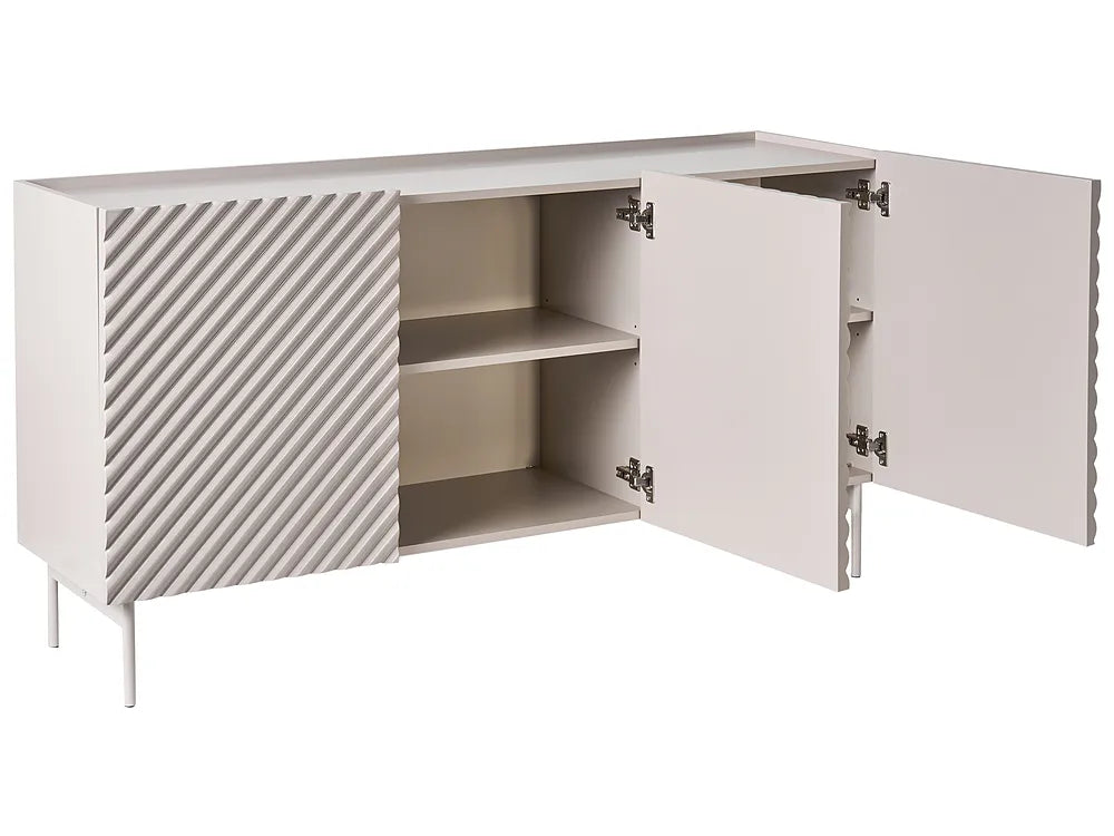 3 Door Sideboard Light Beige Cosette