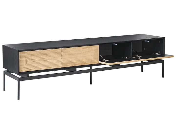 TV Stand Black/ Light Brown Luelle
