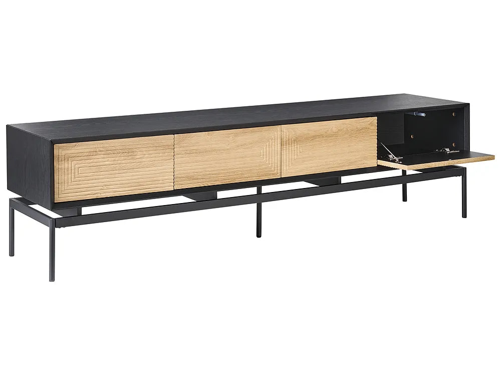 TV Stand Black/ Light Brown Luelle