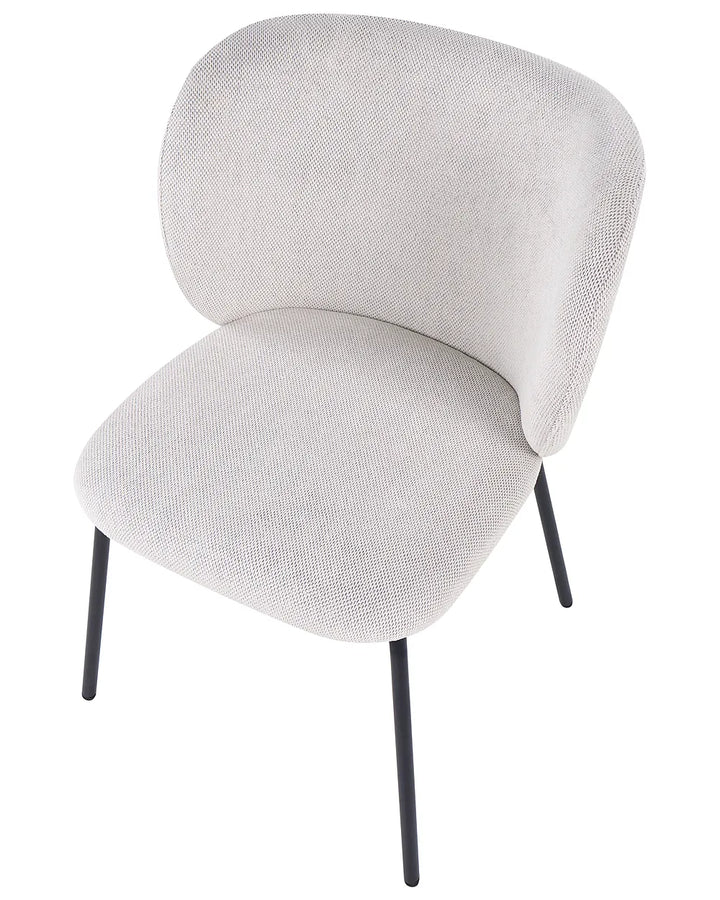 Set of 2 Dining Chairs Fabric Off-White Amherst