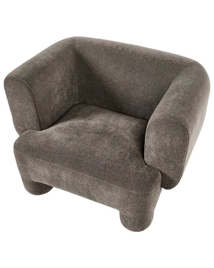 Living Room Set 6 Seater with Ottoman Fabric Brown Latichia