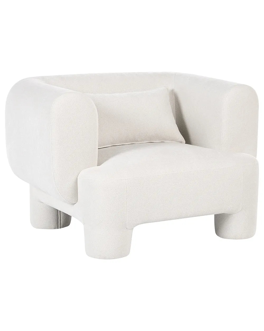 Living Room Set 6 Seater with Ottoman Fabric White Latichia