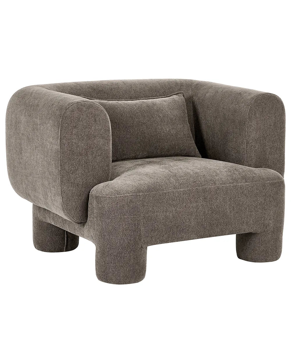 Living Room Set 6 Seater with Ottoman Fabric Brown Latichia