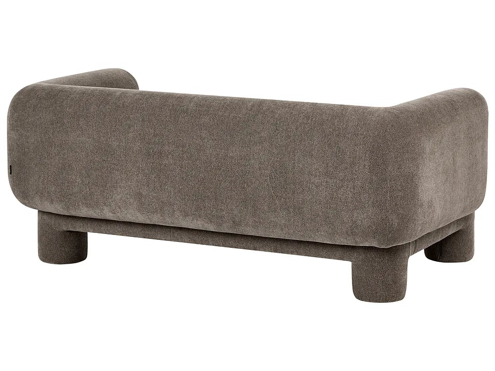 Living Room Set 6 Seater with Ottoman Fabric Brown Latichia