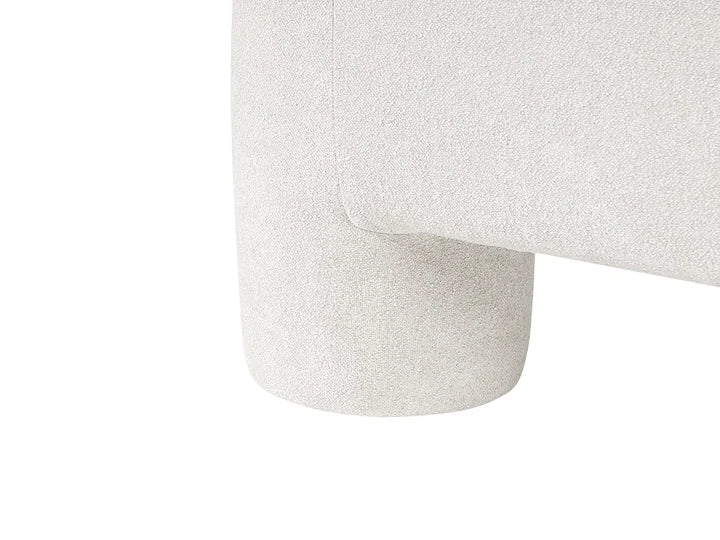 Living Room Set 6 Seater with Ottoman Fabric White Latichia