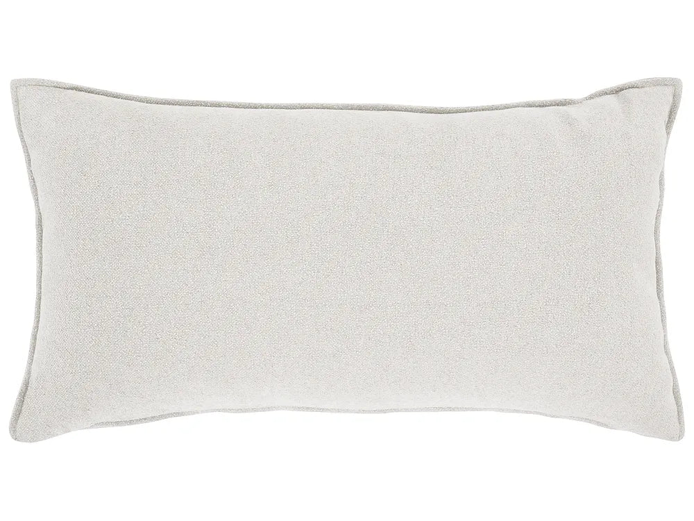 Living Room Set 6 Seater with Ottoman Fabric White Latichia