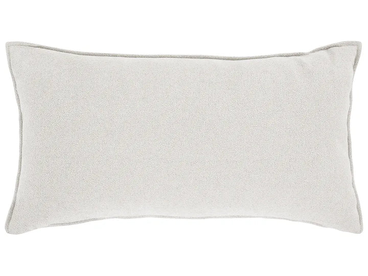 Living Room Set 6 Seater with Ottoman Fabric White Latichia
