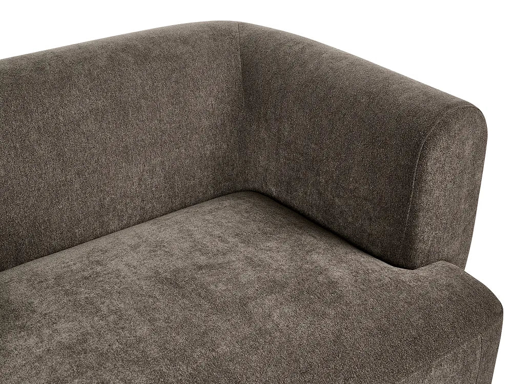 Living Room Set 6 Seater with Ottoman Fabric Brown Latichia