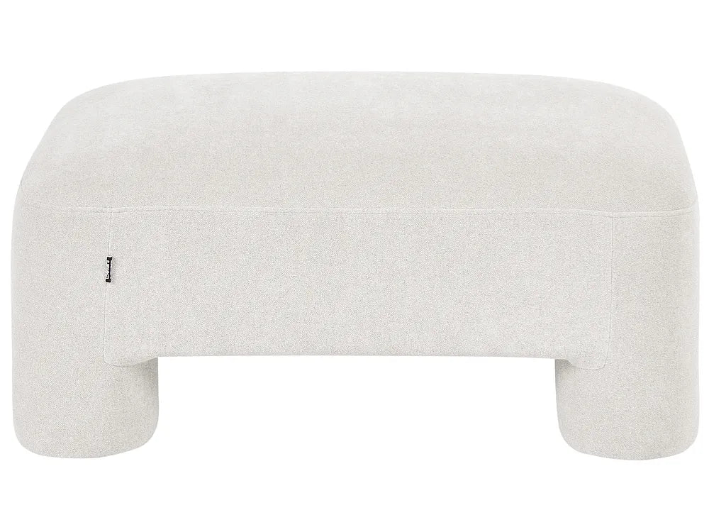 Living Room Set 6 Seater with Ottoman Fabric White Latichia