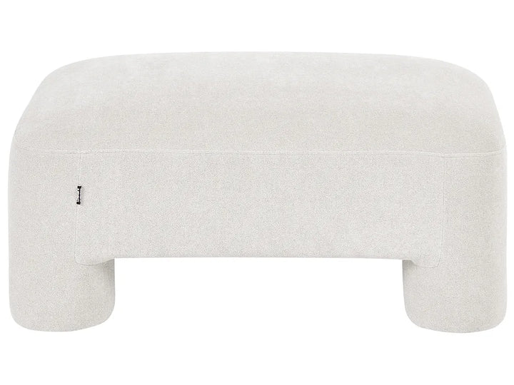 Living Room Set 6 Seater with Ottoman Fabric White Latichia