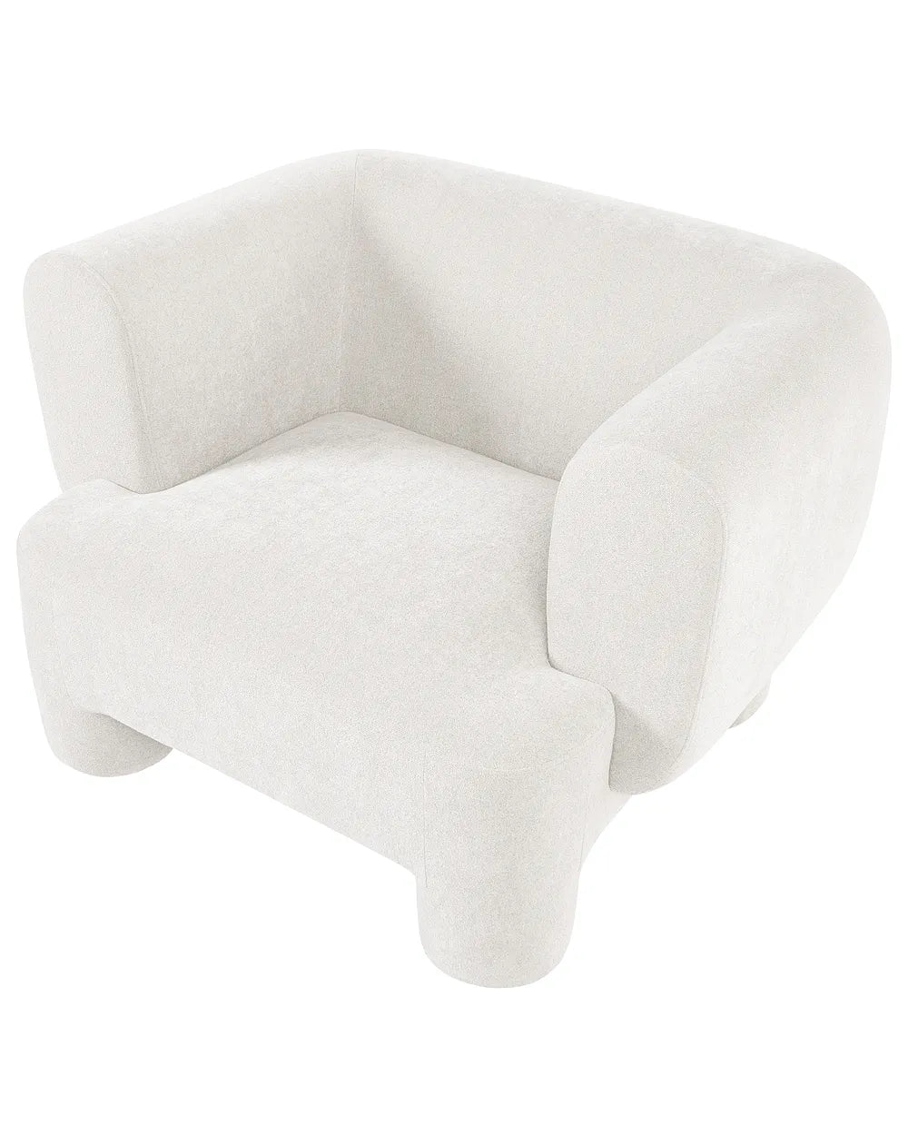 Living Room Set 6 Seater with Ottoman Fabric White Latichia