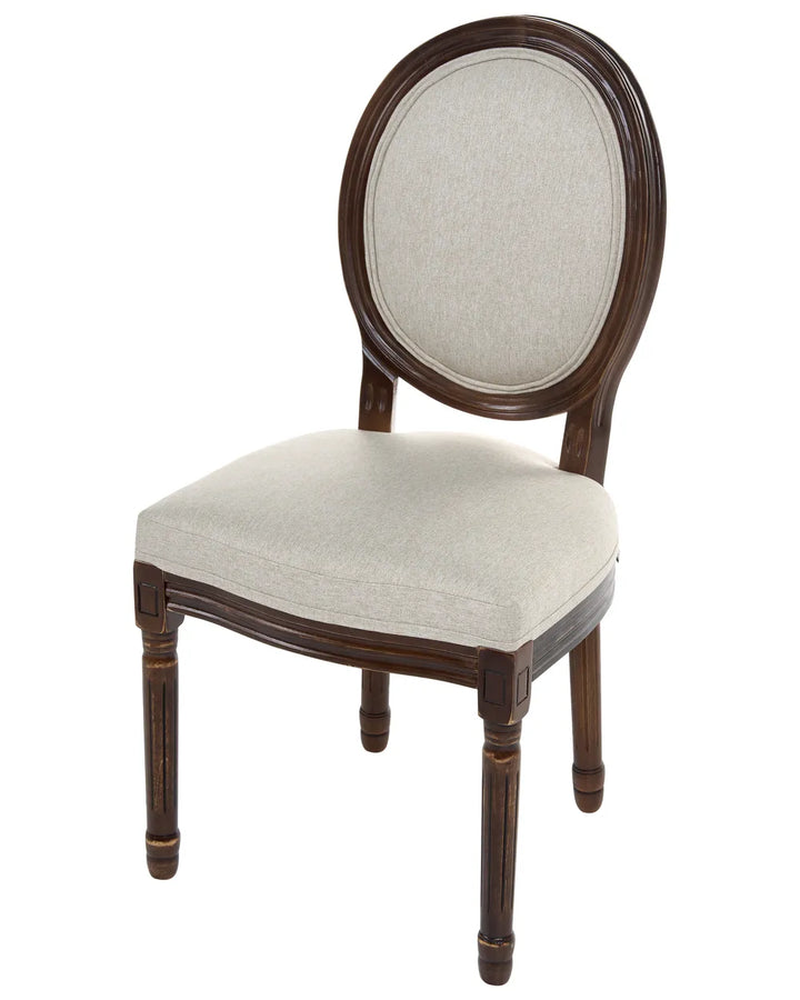 Set of 2 Chairs Fabric Dark Brown/ Beige Soren
