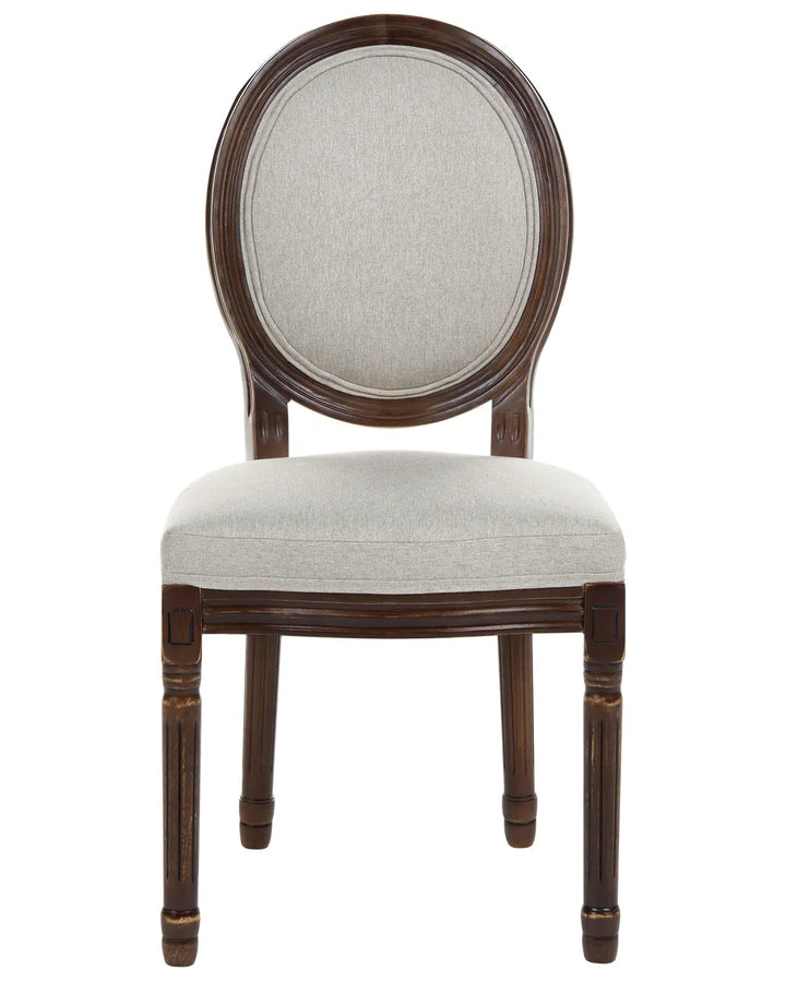 Set of 2 Chairs Fabric Dark Brown/ Beige Soren