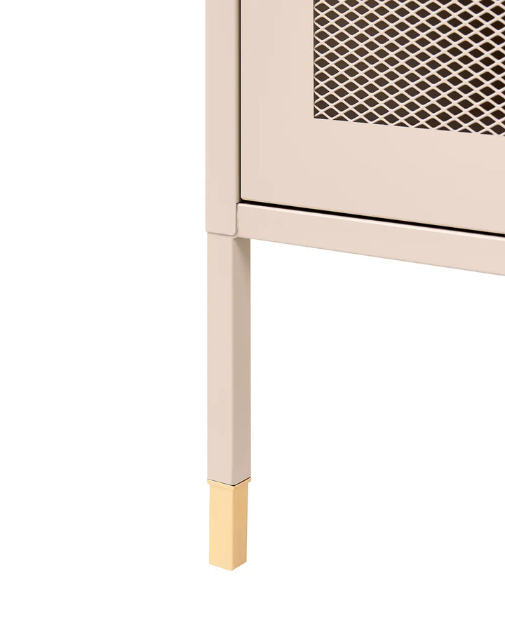 Bedside Table Metal Beige Lakitia