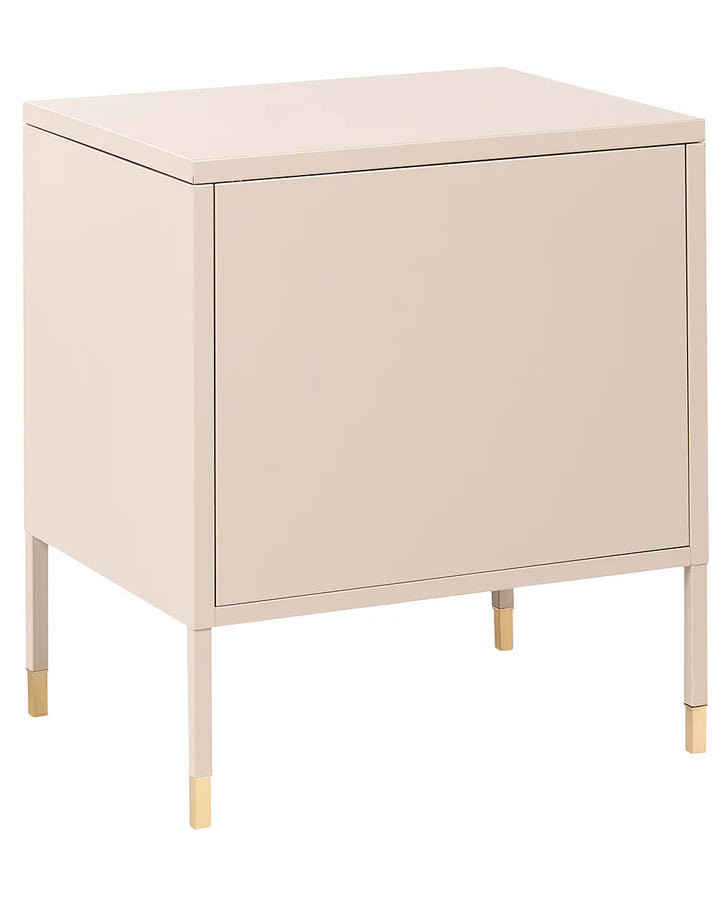 Bedside Table Metal Beige Lakitia
