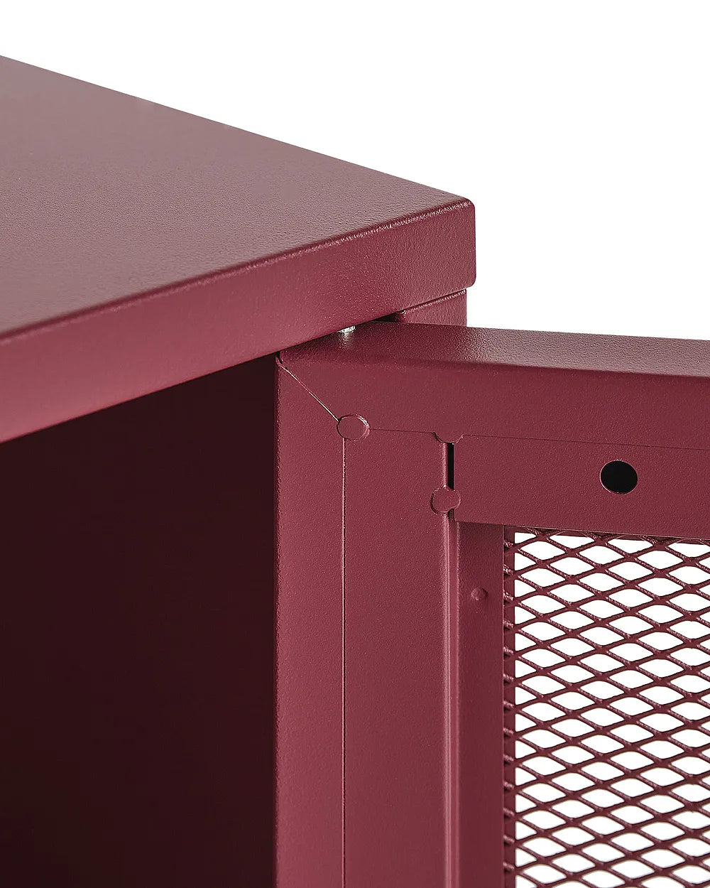 Bedside Table Metal Dark Red Lakitia