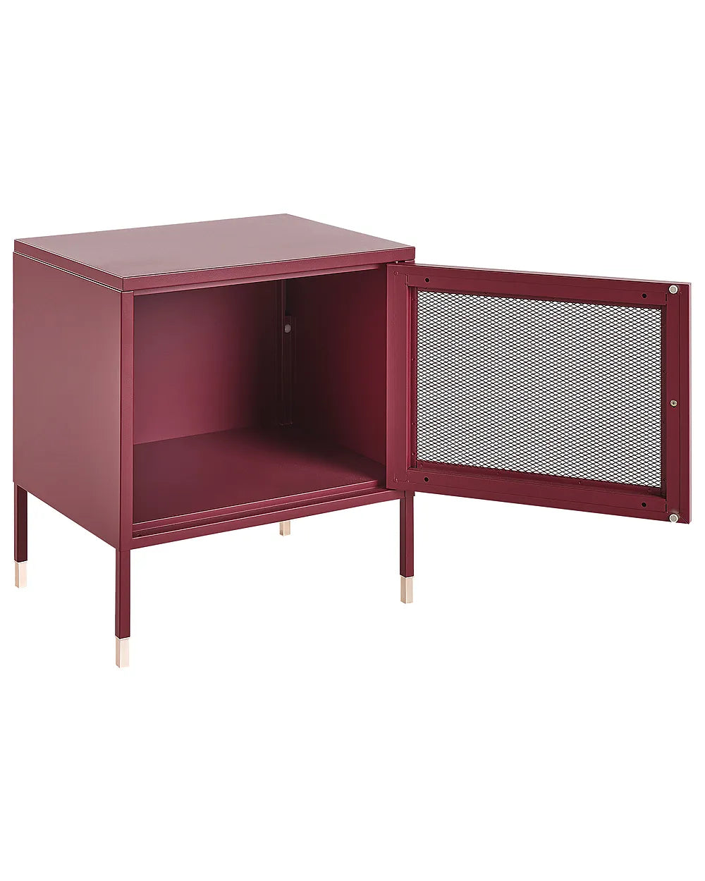 Bedside Table Metal Dark Red Lakitia