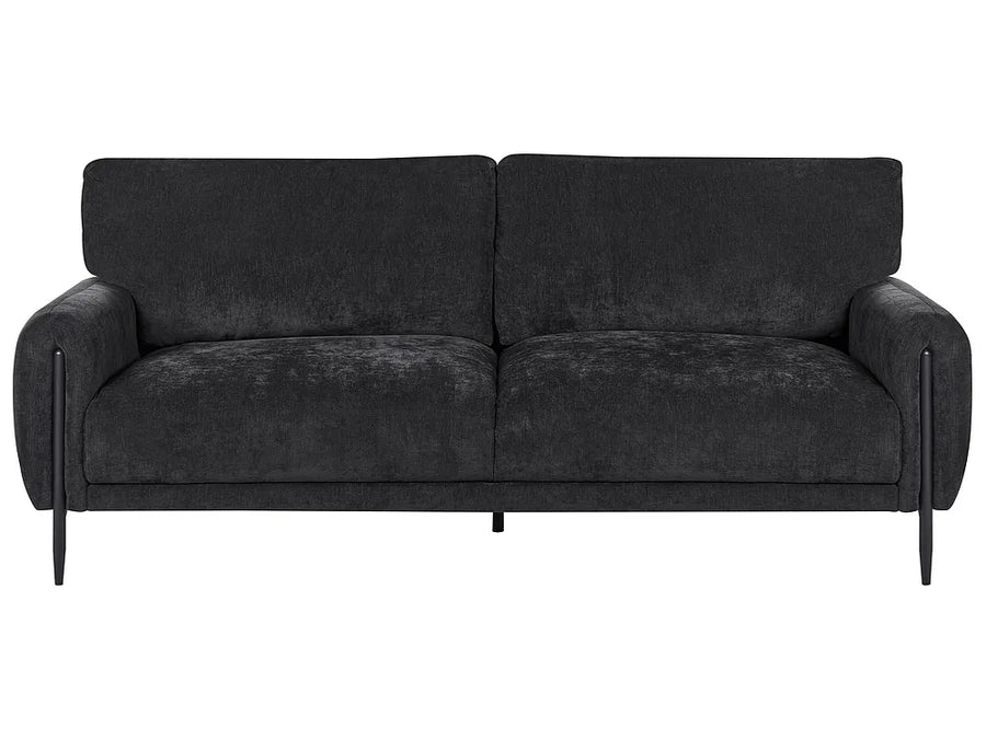 Black 3-seater chenille sofa