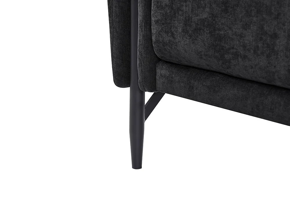 Sofa 3 Seater Chenille Black Clarice