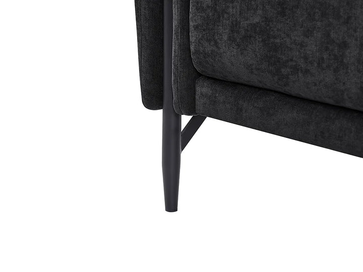Sofa 3 Seater Chenille Black Clarice