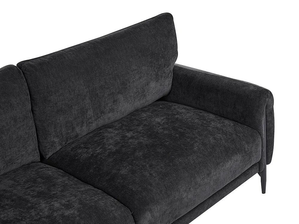 Sofa 3 Seater Chenille Black Clarice
