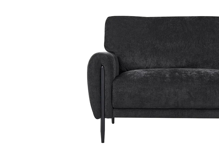 Sofa 3 Seater Chenille Black Clarice