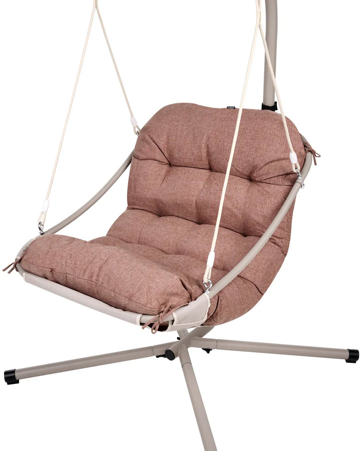 Hanging Chair with Stand Metal Brown Assiatou
