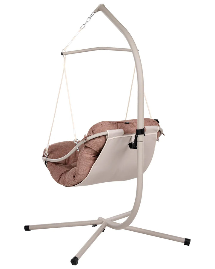 Hanging Chair with Stand Metal Brown Assiatou